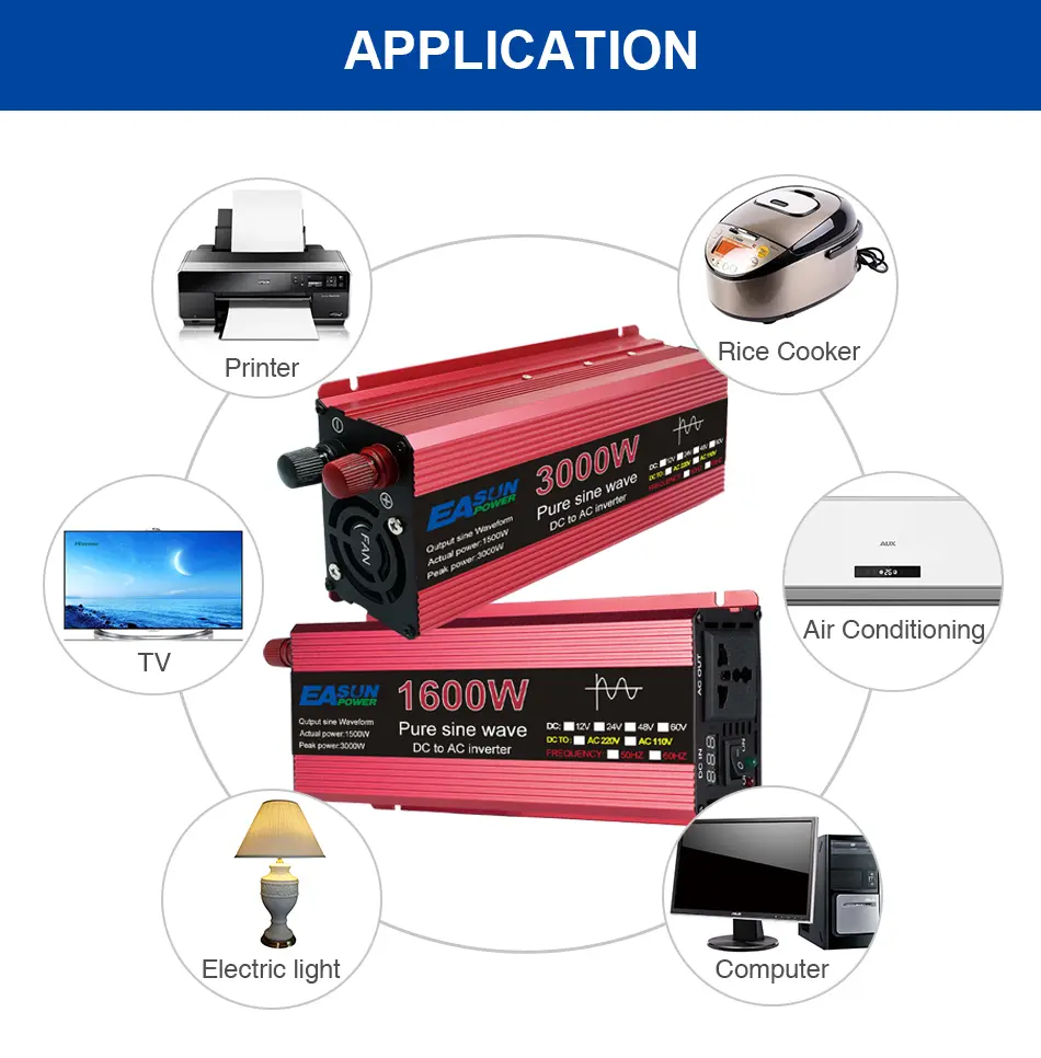 Inverter Pure Sinewave 1000W Red