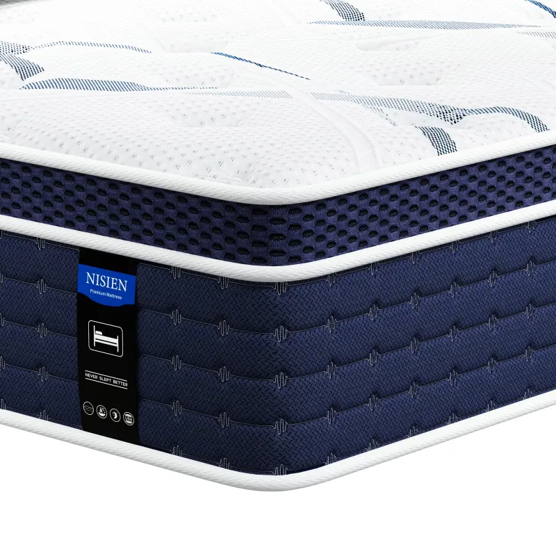 NISIEN Full Mattress, 10 Inch Hybrid Memory Foam Mattress in a Box, Pressure Relief, CertiPUR-US