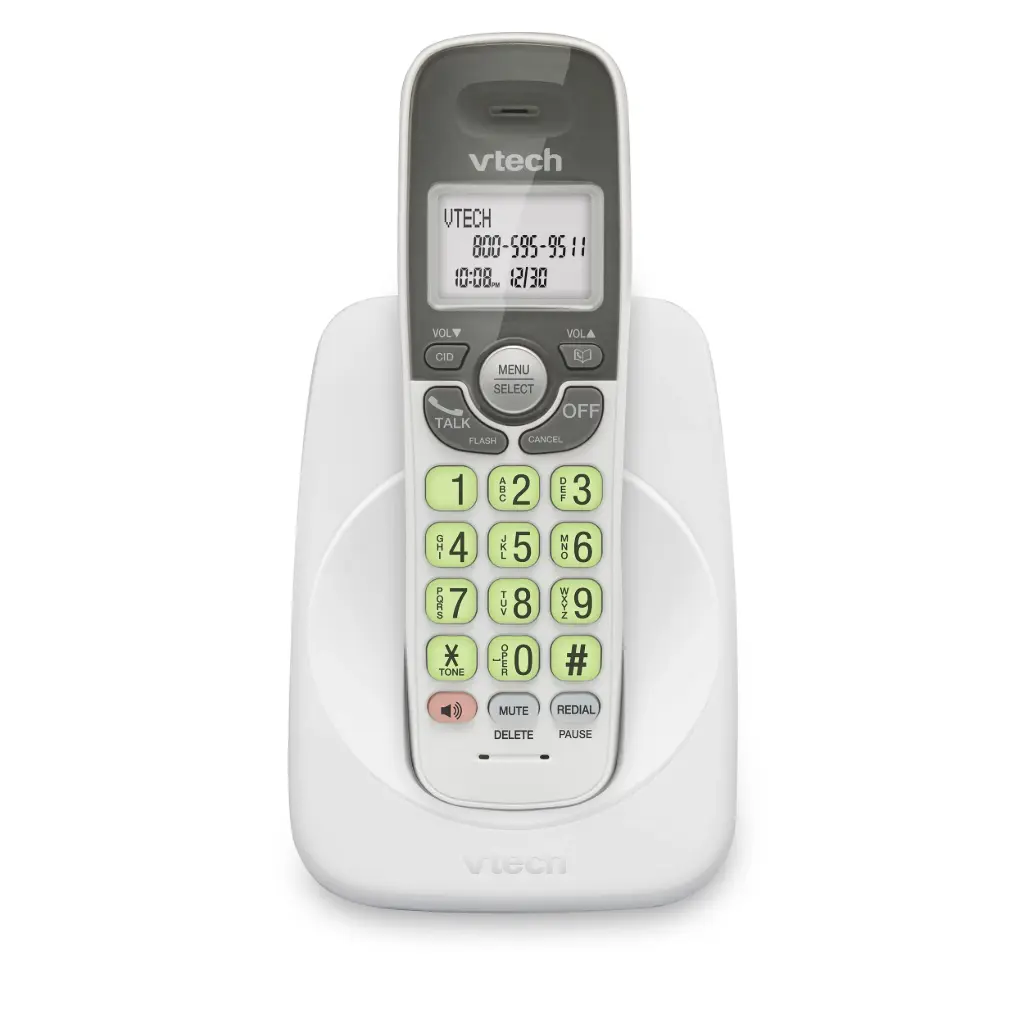 [New] VTech VG131 DECT 6.0 Cordless Phone - Bluetooth Connection, Blue-White Display, Big Buttons, Full Duplex Speakerphone, Caller ID,Easy Wall Mount, 1000ft Range (White/Grey)