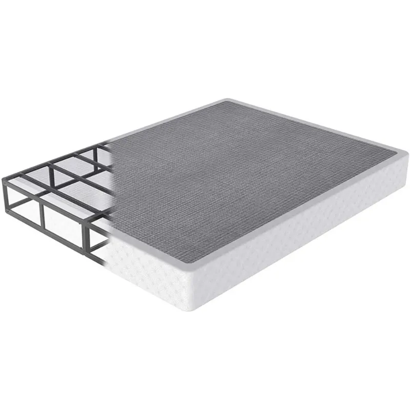 ULIESC 9 inch Queen Metal Box Spring, Sturdy Mattress Foundation, Fabric Cover Included, Easy Assembly