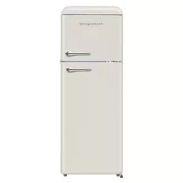 7.5 cu. ft. Mini Fridge in Cream with Rounded Corners and Top Freezer