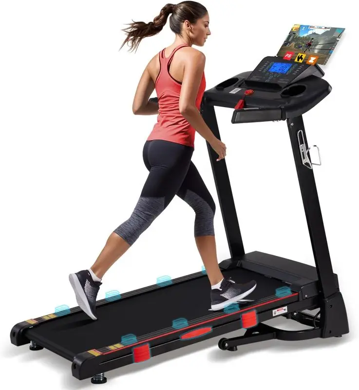 UMAY Fitness Home Auto-Folding Incline Treadmill with Pulse Sensors, 3.0 HP Quiet Brushless, 8.7 MPH, 300 lbs Capacity, Classic Dark https://a.co/d/gP7QZtI