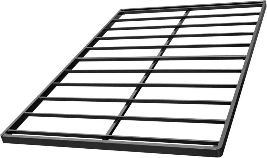 Queen 2 Inch Box Spring & Bed Slat Replacement/Metal Frame with Steel Slats/Quick Lock Bunkie Board/Easy Assembly
