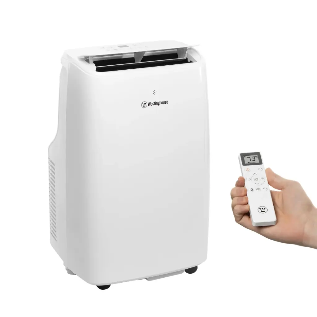 Westinghouse 7,250 BTU/h Air Conditioner Portable For Rooms Up To 550 Square Feet, Portable AC with Home Dehumidifier, Smart App, 3-Speed Fan, Programmable Timer, Remote Control, Window Kit,White with Smart App