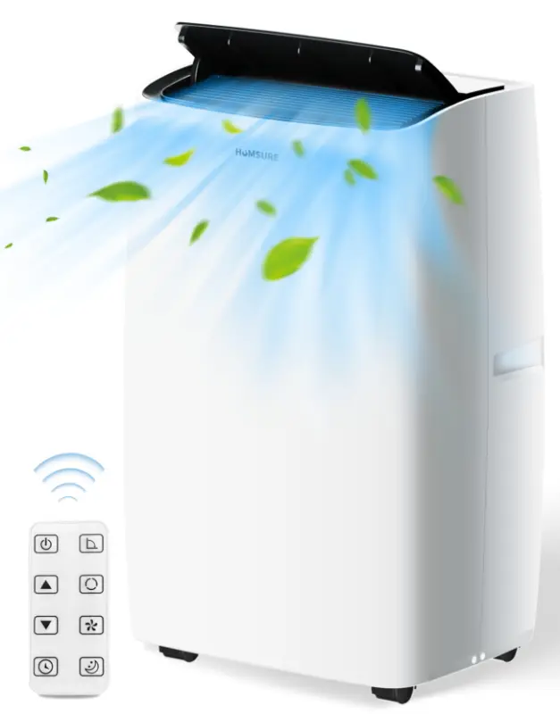 HUMSURE Portable Air Conditioner 9200 BTU (14000 BTU ASHRAE), Suitable For 700 Sq Ft Of Rooms, Floor Standing Air Conditioning AC Unit With Remote Control And Installation Kit, 5-In-1 Function
