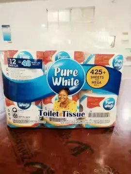 PureWhite toilet tissue- 12 Rolls, 2-Ply, 425 Sheets