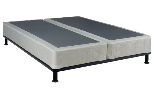 Spinal Solution, 8-Inch Sturdy Split Box Spring for Mattress Support-Durable and Fully Assembled, Natural Wood Foundation for Full, White