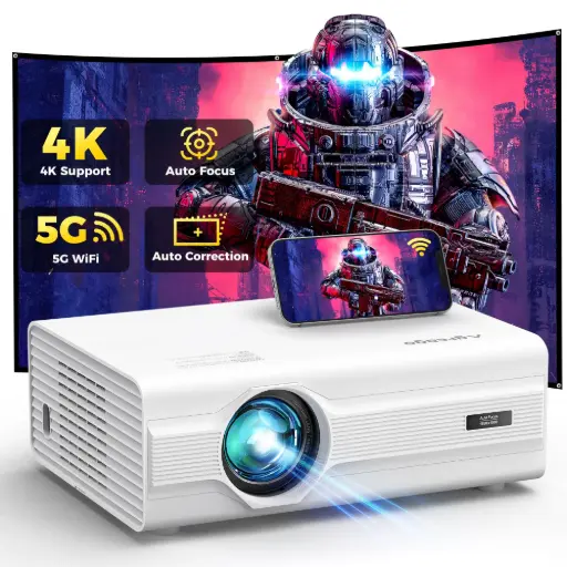 ***see notes***[Auto Focus/Keystone] Projector with WiFi 6 and Bluetooth 5.2, 600 ANSI Native 1080P 4K Supported, Agreago Outdoor Projector with Screen, Movie Projector Compatible with HDMI/USB/TV Stick