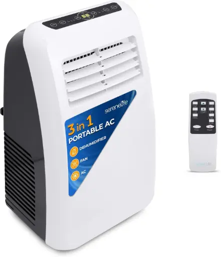 3-in-1 Portable Air Conditioner with Built-in Dehumidifier Function,Fan Mode, Remote Control, Complete Window Mount Exhaust Kit 8,000 BTU