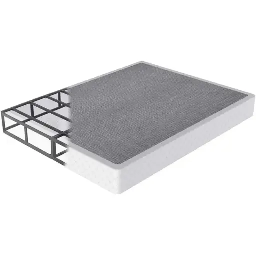 ULIESC 9 inch Queen Metal Box Spring, Sturdy Mattress Foundation, Fabric Cover Included, Easy Assembly