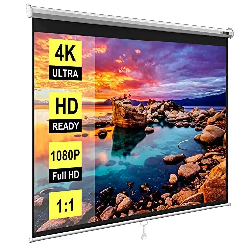 VIVOHOME 120 Inch Manual Pull Down Projector Screen