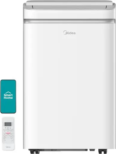 Midea 14,000 BTU ASHRAE (10,000 BTU SACC) Portable Air Conditioner, Cools up to 375 Sq. Ft., with Dehumidifier & Fan mode, Control with Remote, Amazon Alexa & Google Assistant, Easy-to-use and Install