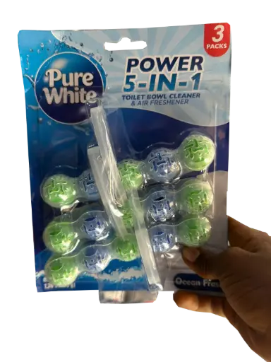 [PW-TBC-OCEAN-5BALL-3PK] PureWhite Ocean Fresh 5ball/3pack toilet bowl cleaner 